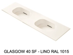 Plan double vasques système d’évacuation discret L 50 à 201 x P 40 à 51 cm, finition lisse mate, 10 couleurs, Résine Anti-bactérien Akrytan® teinté dans la masse, Livraison Offerte